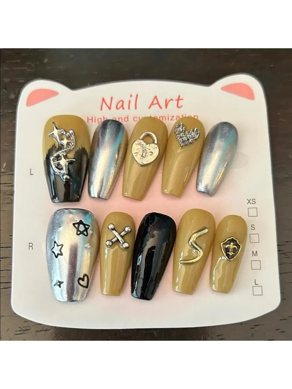 Handmade Metallic and Gold Nail Art Set